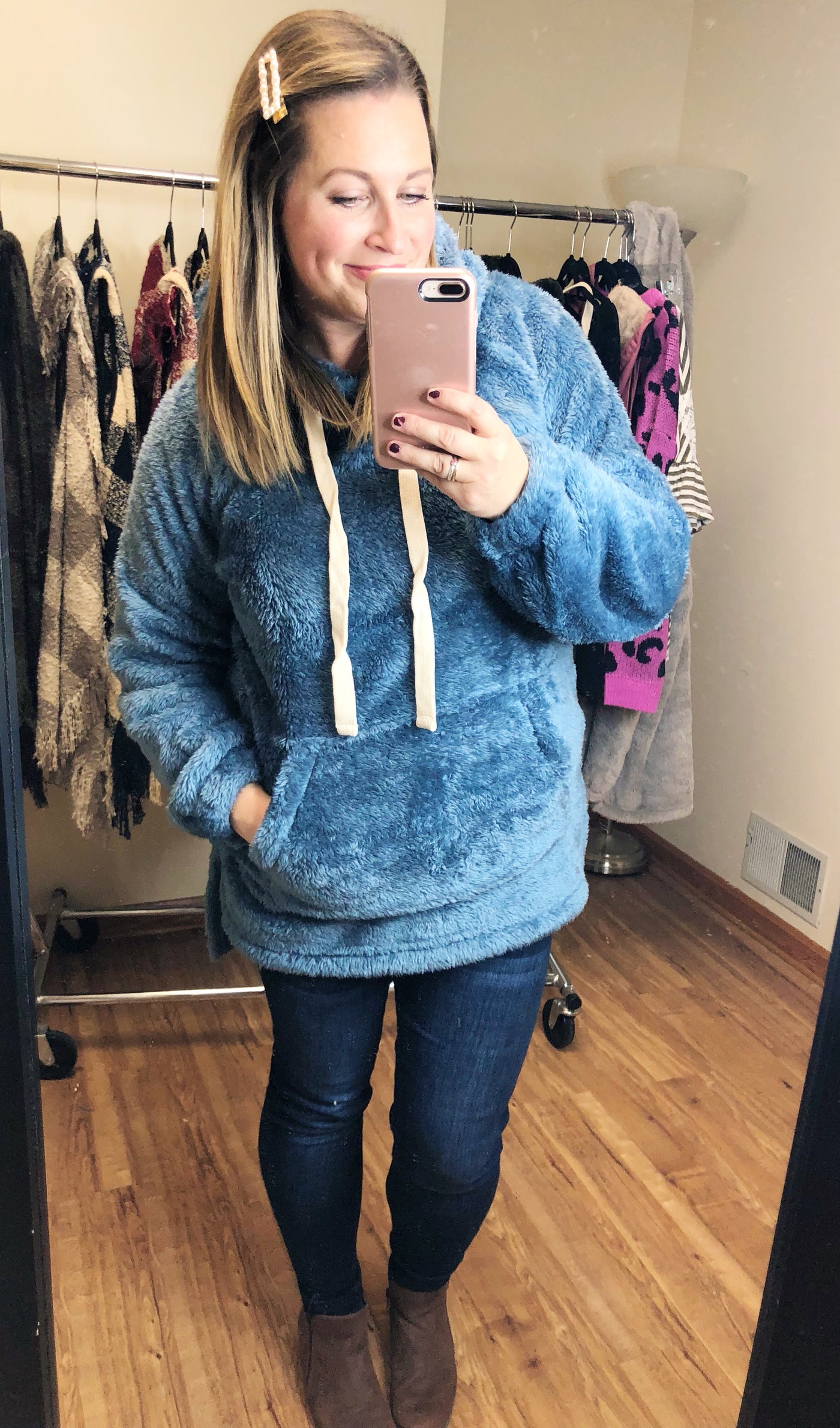 teddy bear fleece pullover