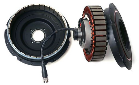 cross sectional view of a direct hub drive electric bike motor
