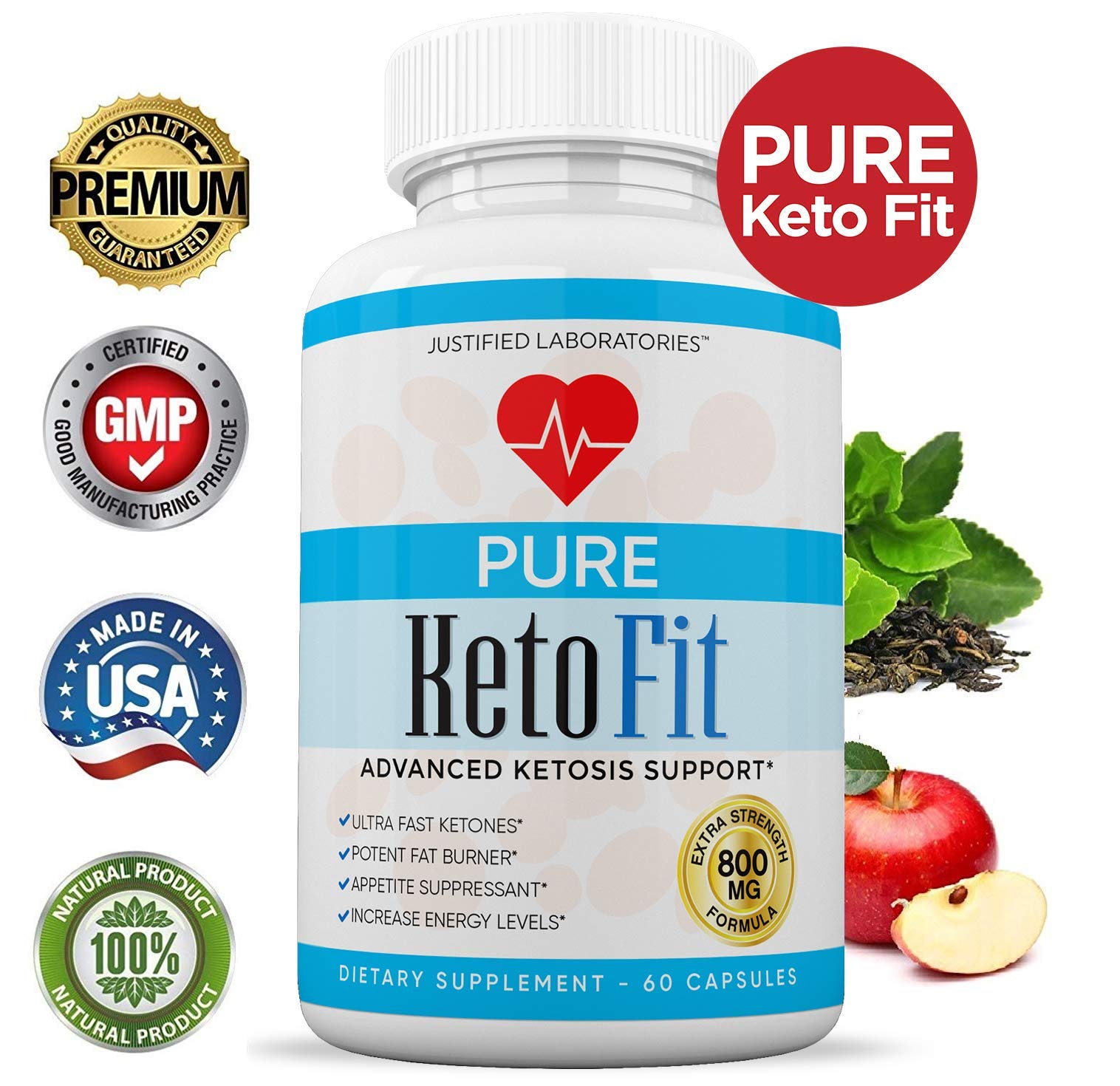 Pure Keto Fit Pills Advanced BHB Ketogenic Supplement Exogenous Ketone ...