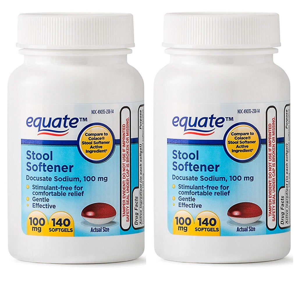 Equate Stool Softener 100 mg, 140 Capsules to Colace) (2) 2