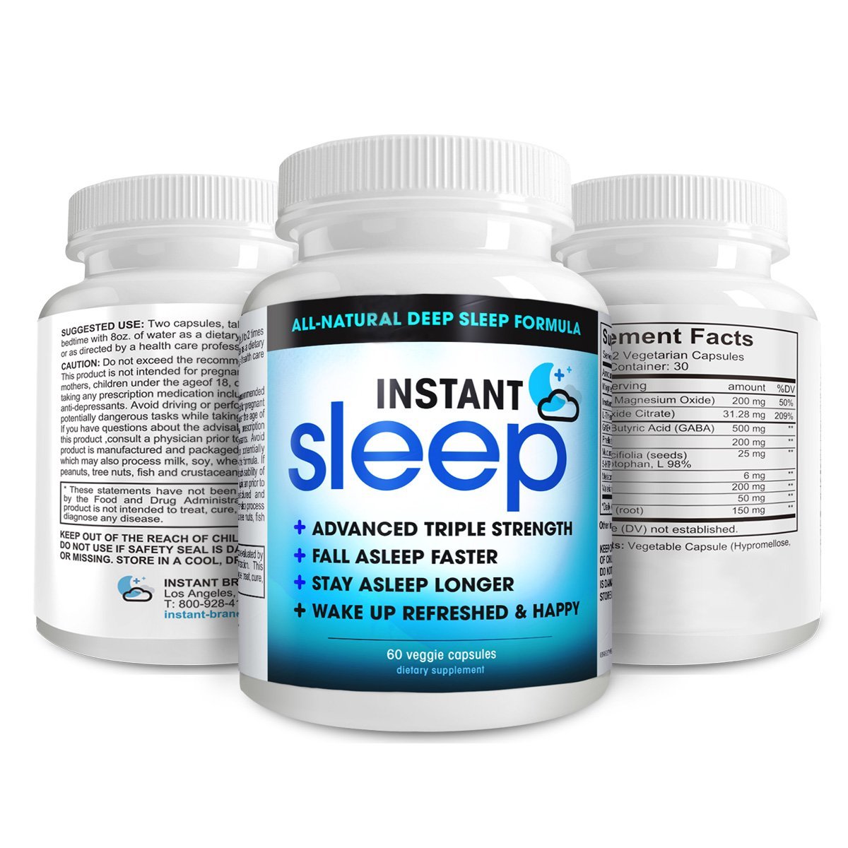 Instant Sleep COMPLETE Natural Sleep Aid Formula MAXIMUM Strength Slee ...