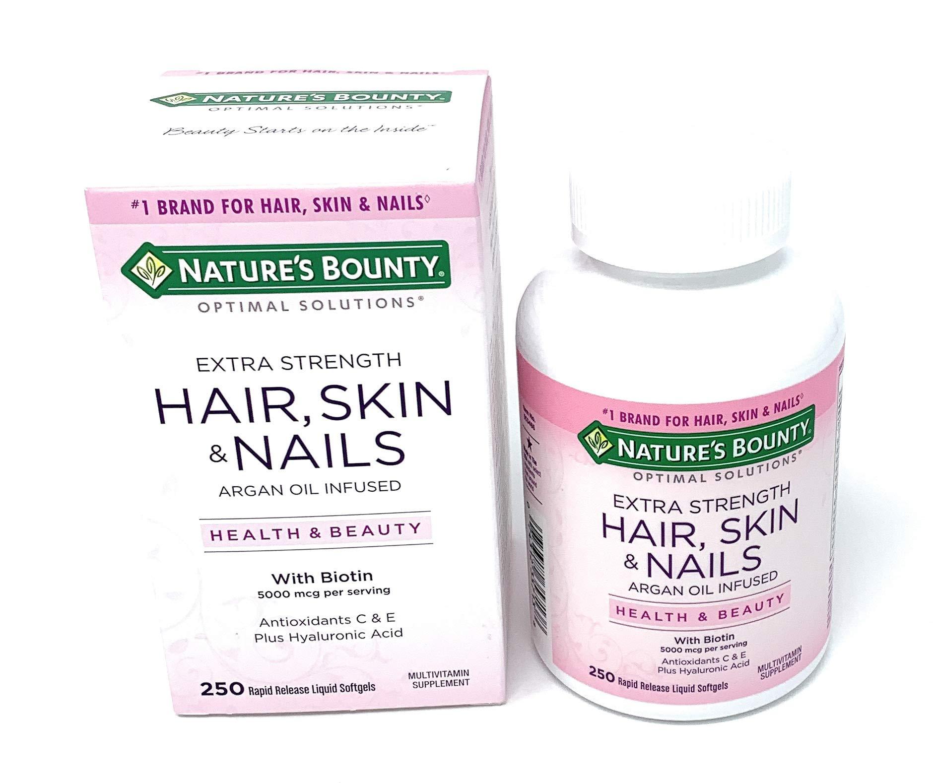 Nature's Bounty Optimal Solutions Hair Skin & Nails Extra Strength, Mu ...