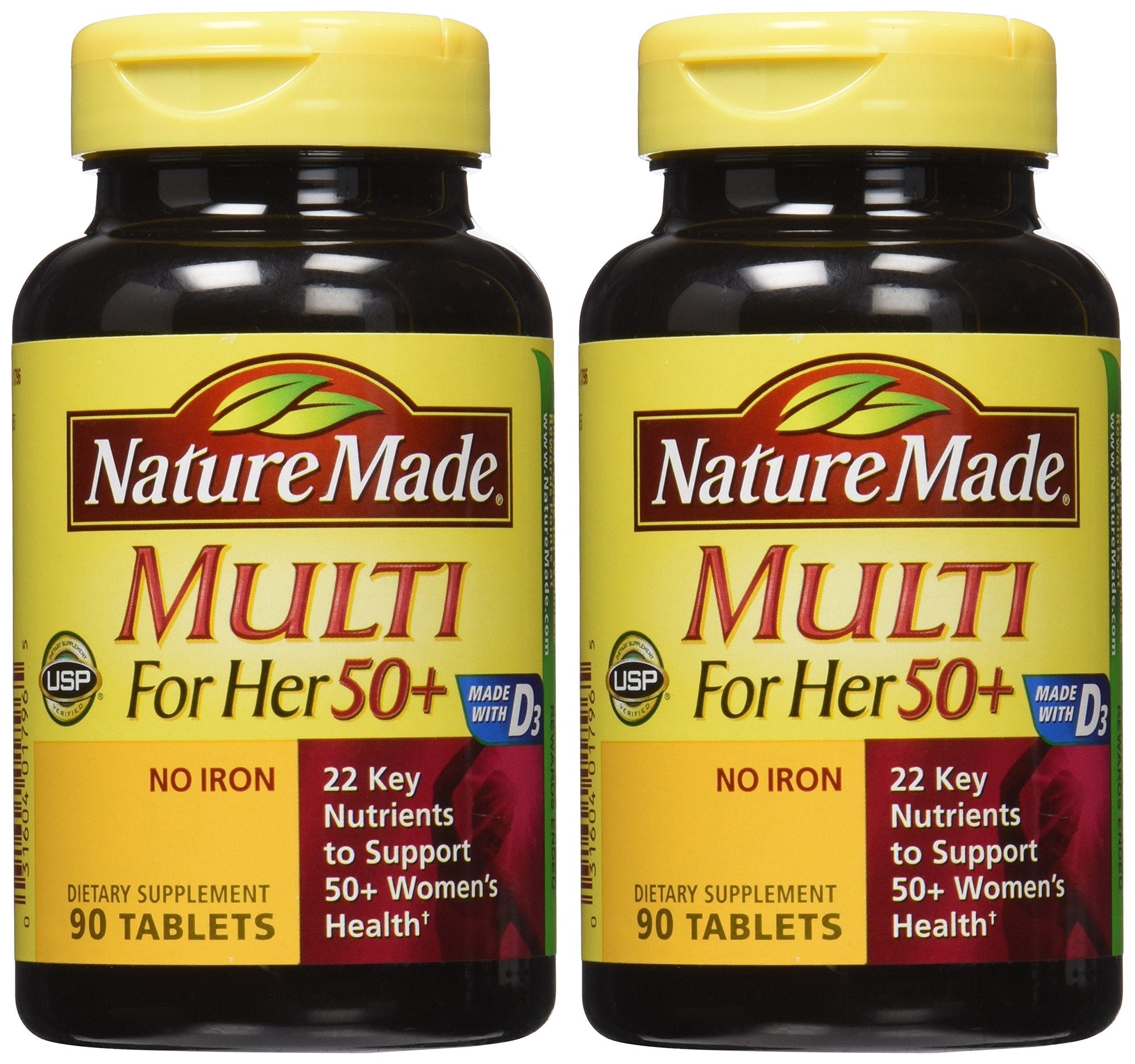 Nature Made Multi For Her 50+ Vitamin & Mineral Tabs, 90 ...