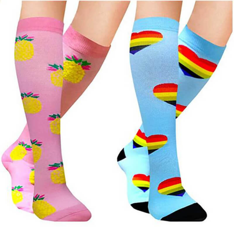 2-Pairs Cute Compression Socks 20-25 mmHG for Man and Woman | ACTINPUT ...
