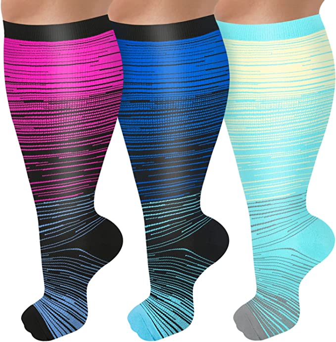 ACWOO Compression Socks for Women & Men 3 Pairs Non-Slip