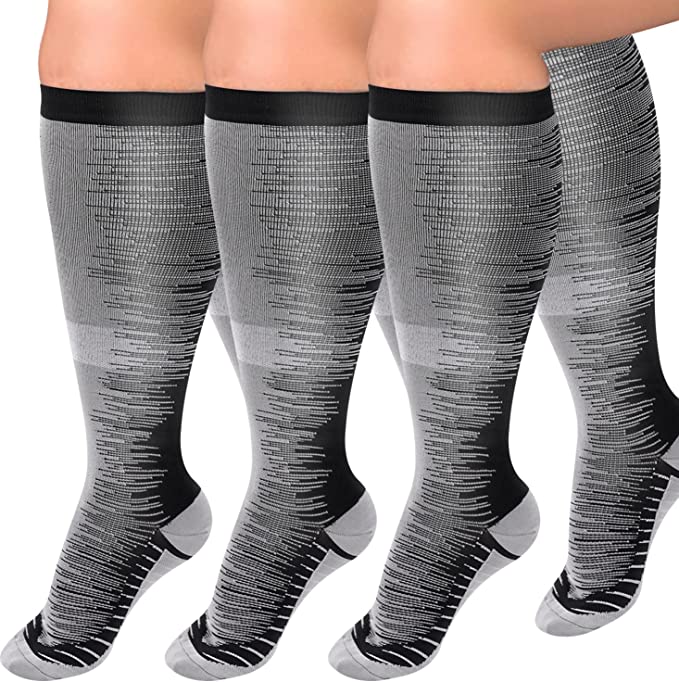 3-Pairs Cool Calf Compression Socks for Man and Woman (20-30 mmHG）| ACTINPUT