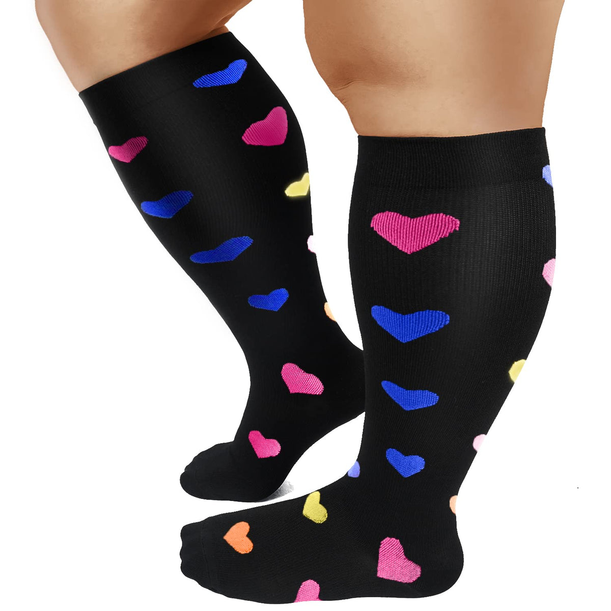 1 Pairs Cute Big Calf Compression Socks For Man And Woman 20 30 Mmhg） Actinput Compression Socks 