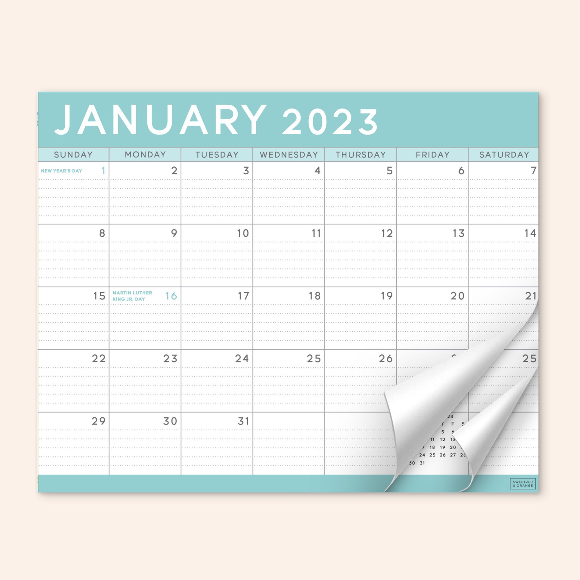 2023-2024 Teal Fridge Calendar – Sweetzer & Orange