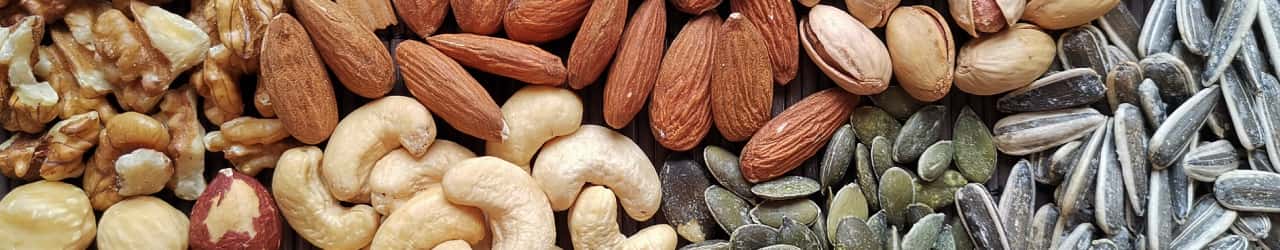 Walnuts, cashews, almonds and hazelnuts all supply amino acid L-Tryptophan.