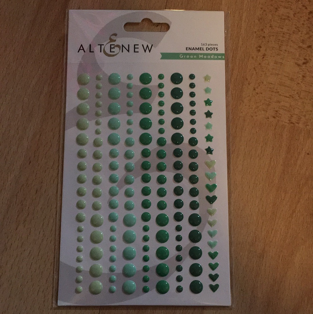 Green meadows enamel dots by Altenew