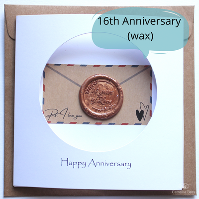 16th Anniversary Card for wife husband couple