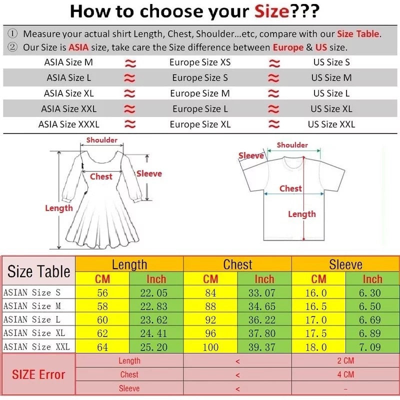 Michelangelo Dress Size Chart