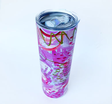 Pink Abstract Tumbler Insulated Mug
