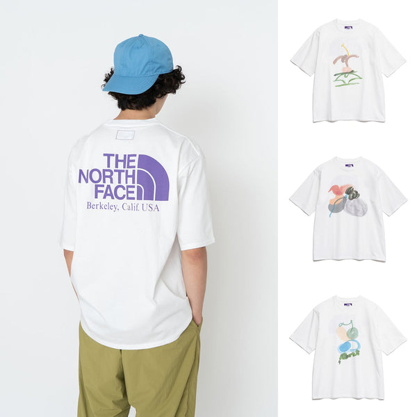 THE NORTH FACE PURPLE H/S ] Tee LABEL cotwohk – NT3324N Graphic 