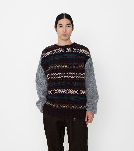 TNFパープルレーベル Jacquard Crew Neck Sweater-