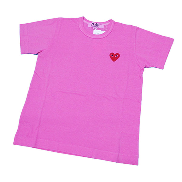 COMME des GARCONS Pink [ ) 1& Tee PLAY ( 1/2 – Ladies Red Heart cotwohk Overdyed