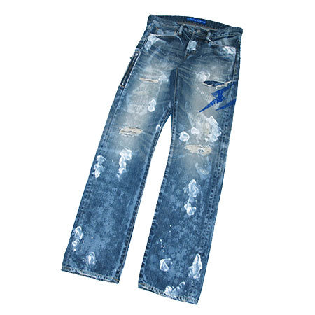 VANQUISH x fragment design Print Wide Straight Denim Pants 