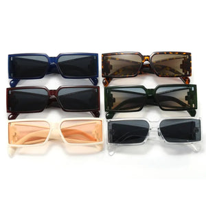 Retro Y2K Tinted Rectangle Wholesale Sunglasses - BoujeeVibes