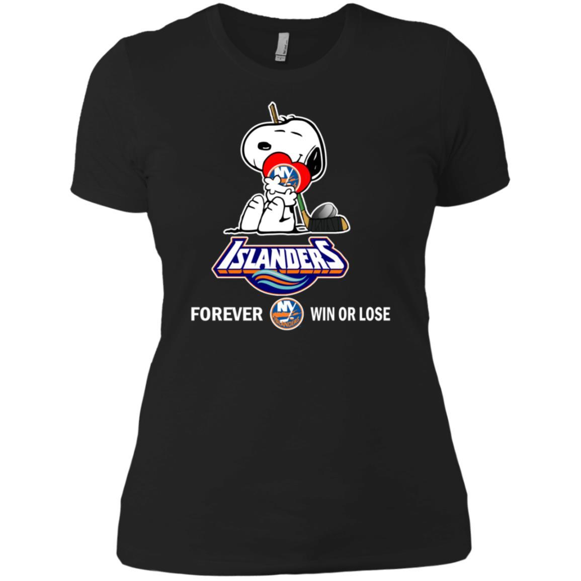 Snoopy New York Islanders Forever Win Or Lose Women T-Shirt – Tee Peeze