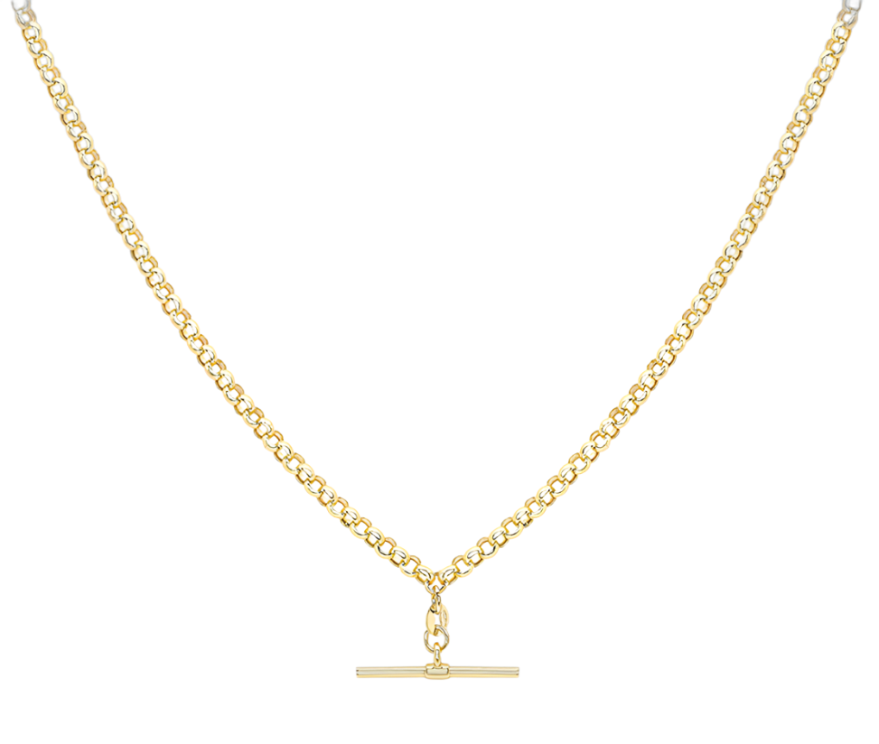 Gold T Bar On Silver Belcher Chain - Tilly Sveaas Jewellery