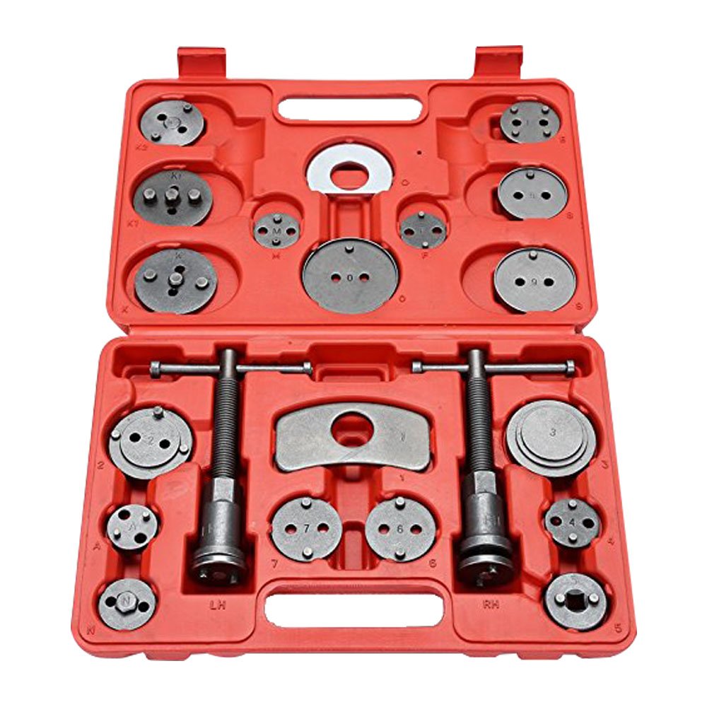 Brake Caliper Piston Wind Back Set, 21 Piece Kit, T1A's Tool Fits Chevy, Toyota, Honda, Ford and Most Domestic and Import Vehicles with Disc Brakes T1A-B1013-C