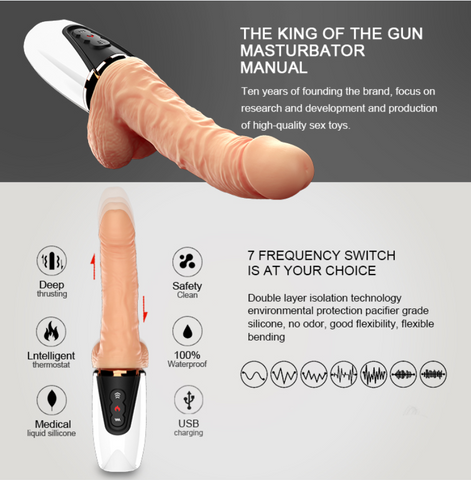 Handheld Automatic Thrusting Sex Machine Telescopic Dildo Vibrator