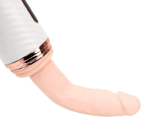 Beheizter Teleskop-Dildo-Vibrator, automatische Sex-Maschinenpistole, kabellose Fernbedienung