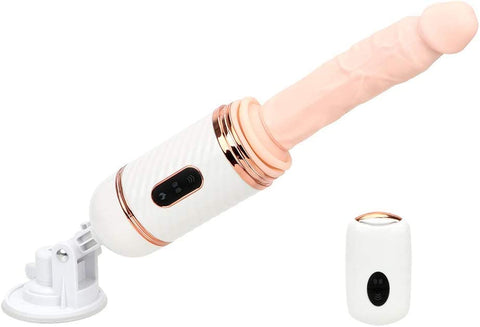 Beheizter Teleskop-Dildo-Vibrator, automatische Sex-Maschinenpistole, kabellose Fernbedienung