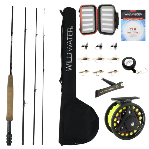 Wild Water Fly Fishing Complete 3 Weight, 5'6 Rod and Reel Starter Package