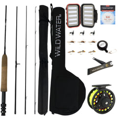 Wild Water Fly Fishing Case for Rod, Reel & Accessories (7 foot, 4 piece  Fly Rod), Wild Water Fly Fishing