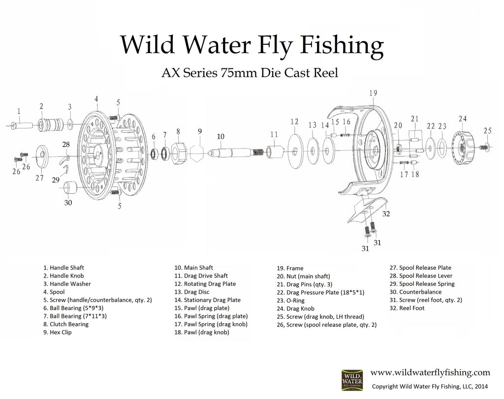 Fly Reel Assembly Diagram