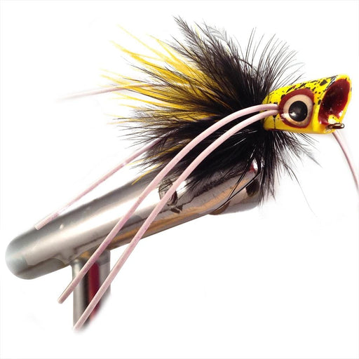 Wild Water Black & Chartreuse Little Fatty, Size 6, Qty 4, by Pultz Poppers, White