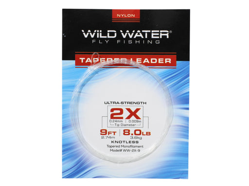 Wild Water Fly Fishing 9' Tapered Monofilament Leader 0X, 6 Pack