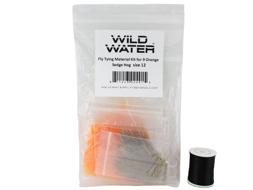 Wild Water Fly Fishing Fly Tying Material Kit, Orange Stimulator