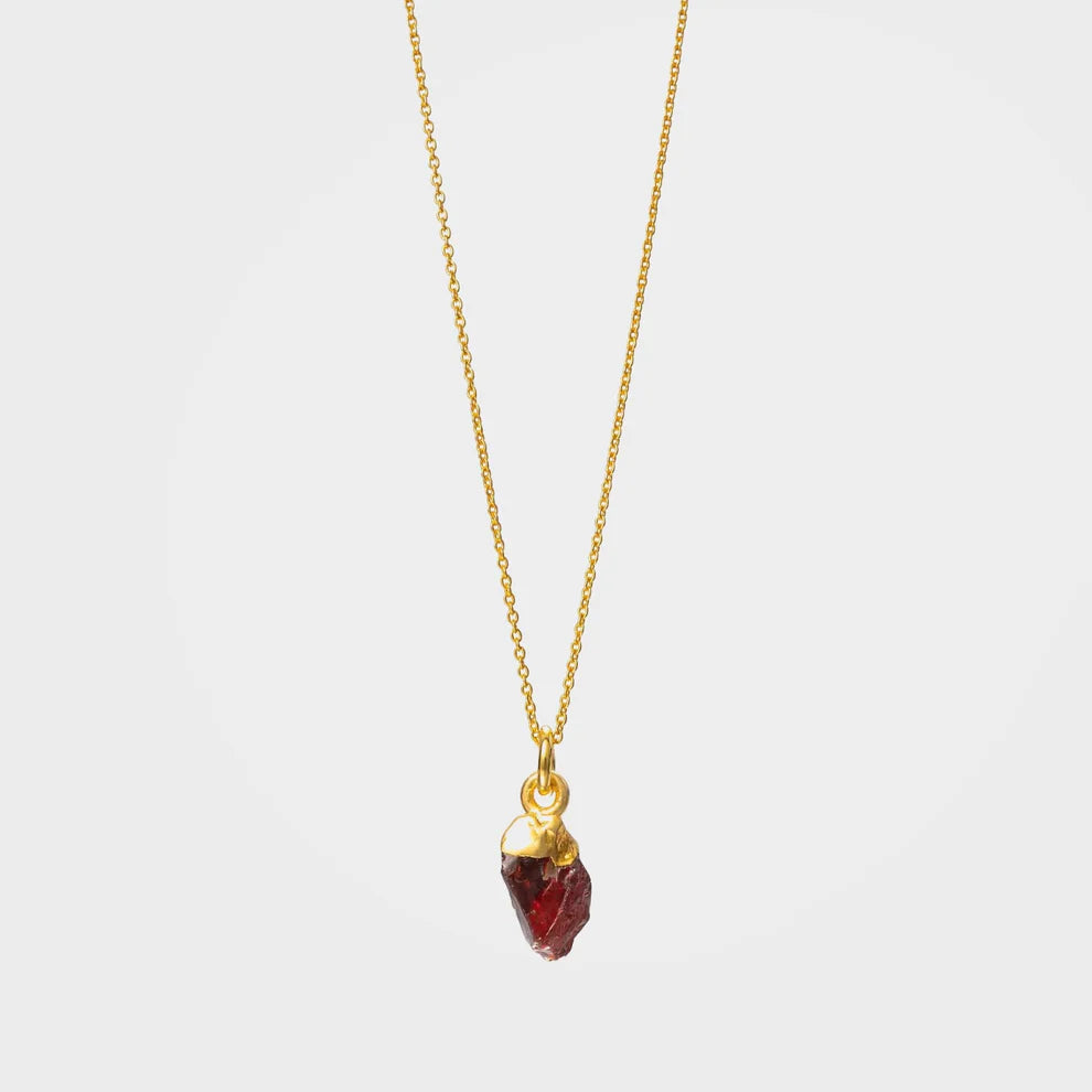 Raw Garnet Pendant Necklace