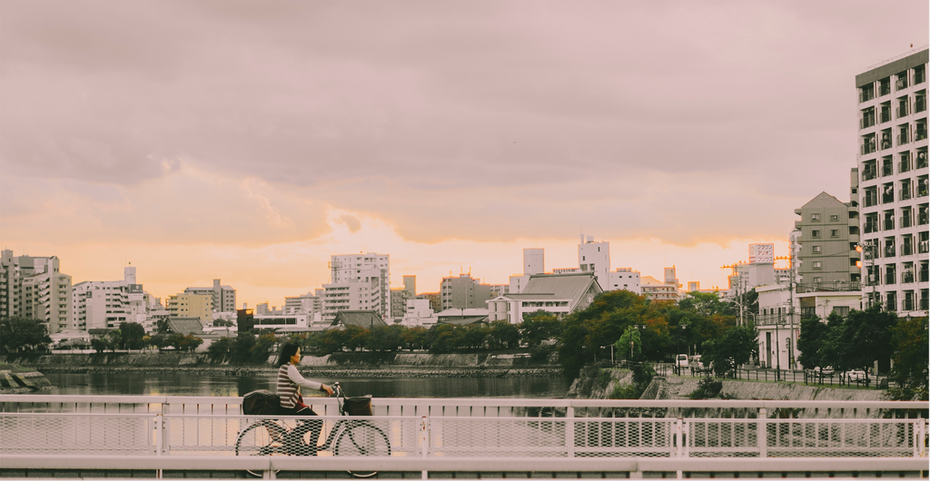 Radfahrer in Japan