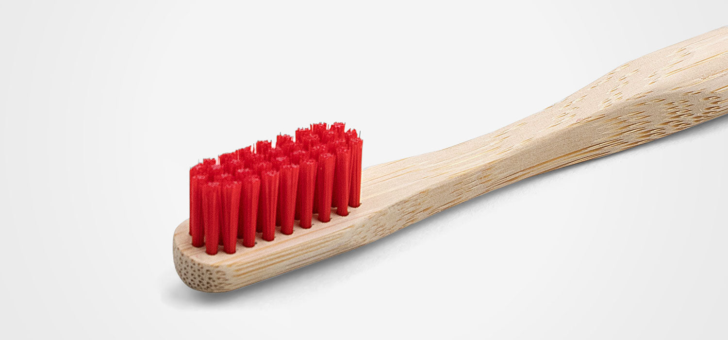 Bamboo Toothbrush Red from agood company