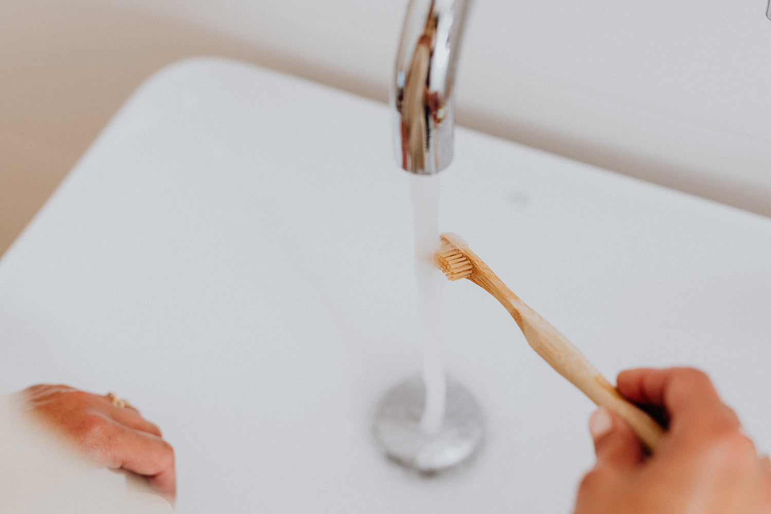 Bamboo Toothbrush Under Water