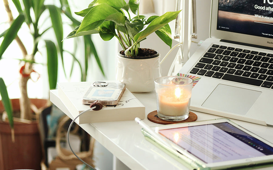 Candle at the Office Desk