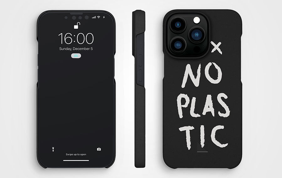 Anthrazitschwarze, plastikfreie Handyhülle für iPhone 13 Pro