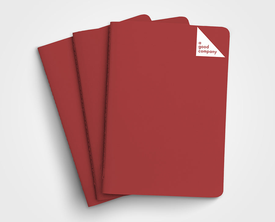 Red Stone Paper Notebooks