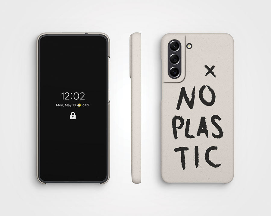 Vanilleweiße, plastikfreie Samsung S21-Handyhülle