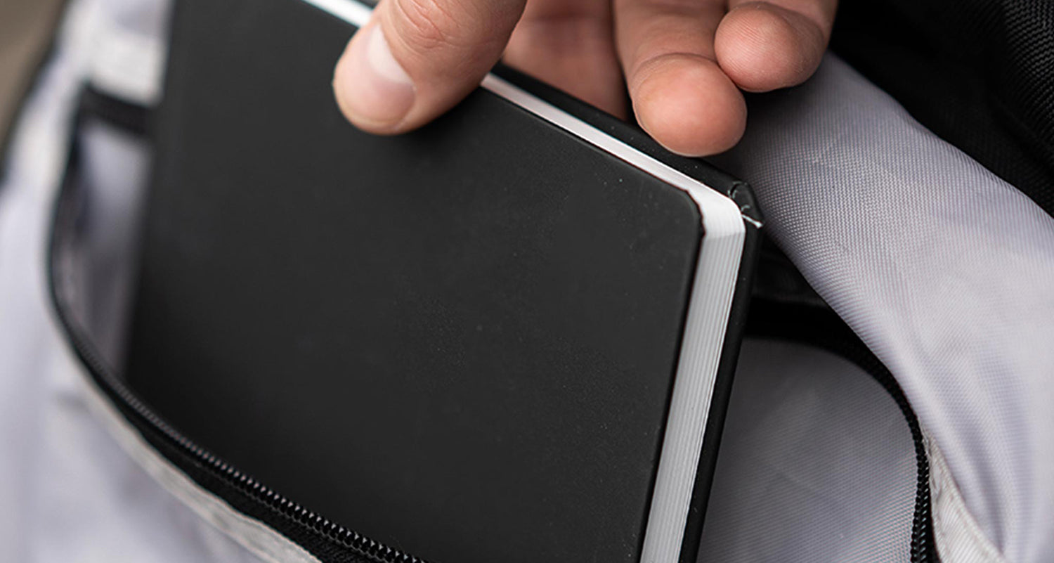 Black Stone Paper Notebook in a Bag