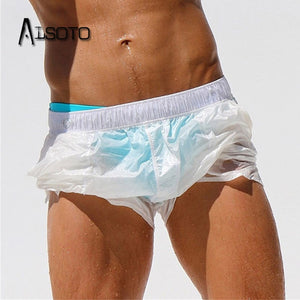 mens transparent swim trunks