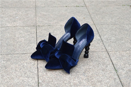 navy designer heels