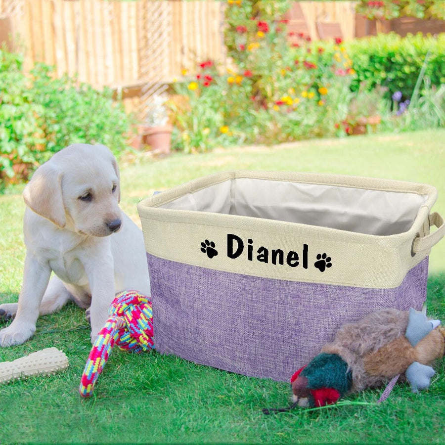 PETZZ Personalized Toy Box - Storage Basket for Dogs