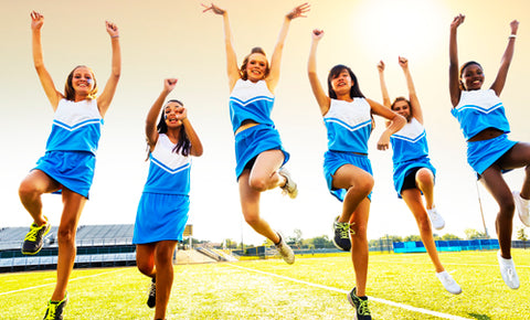 Cheerleaders celebrating