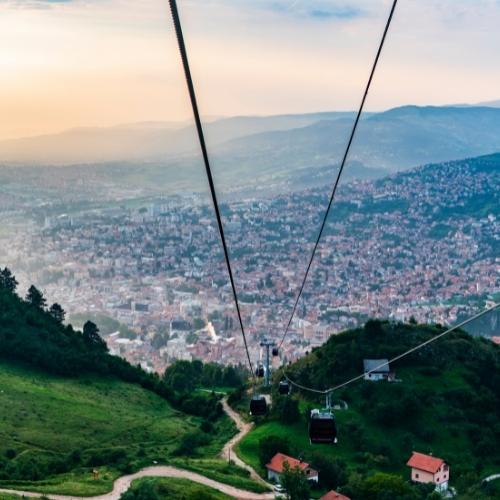 Sarajevo view from the hills surround the city