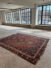Load image into Gallery viewer, Zhina, antique Persian Shiraz, 6’10 x 9’1
