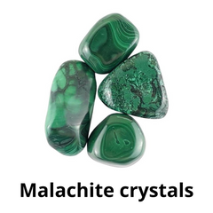 Malachite crystals